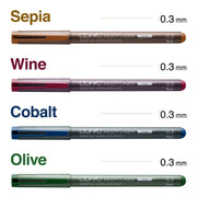 Multiliner Set Cobalt, Olive, Sepia, Wine 0.3