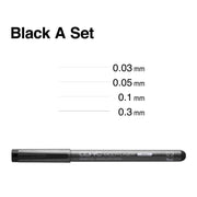 Multiliner Set Black A 0.03, 0.05, 0.1, 0.3